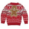 SSX02: Kids Gingerbread Man Knitted Christmas Jumper (3-9 Years)
